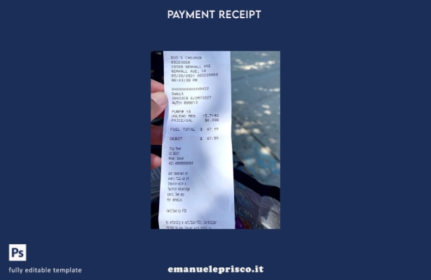 modello di controllo di pagamento chevron di Gus in stile verificato